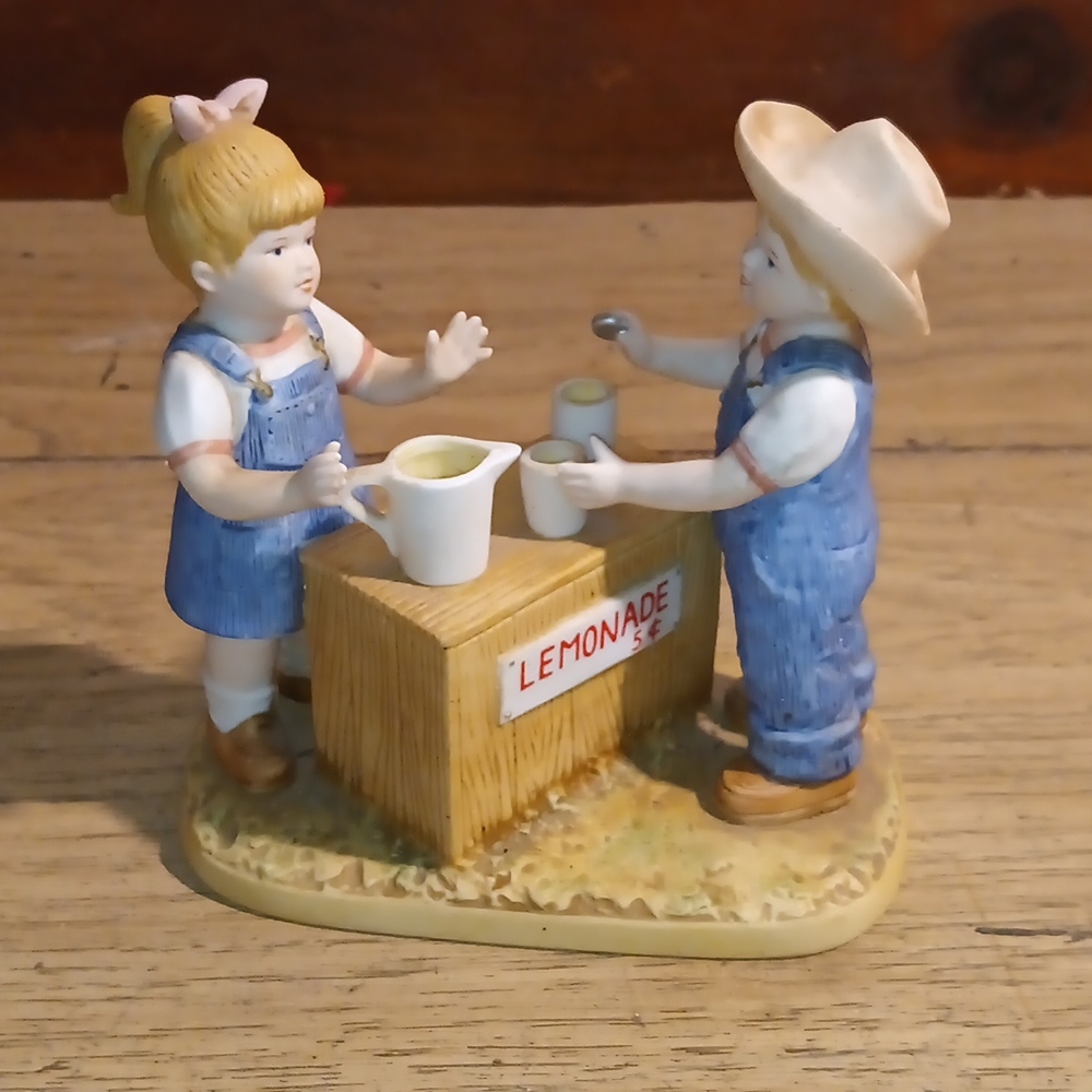 VTG 1999 Home Interiors Homco Fresh Lemonade Figurine Denim Days #15351